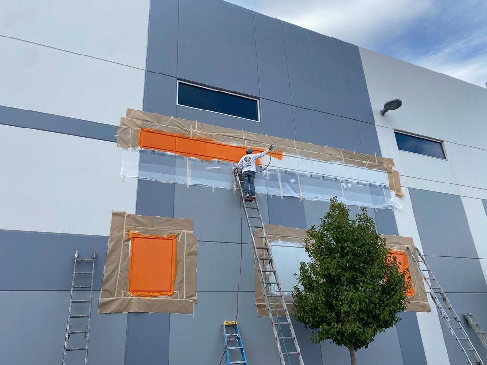 Commercial Exterior Painting Work in Progress